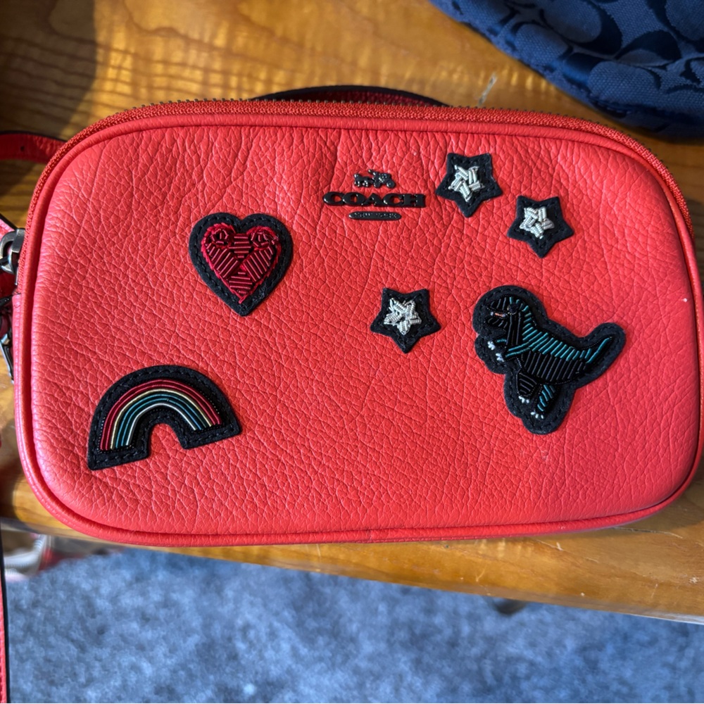Coach Red Patchwork crossbody/wristlet